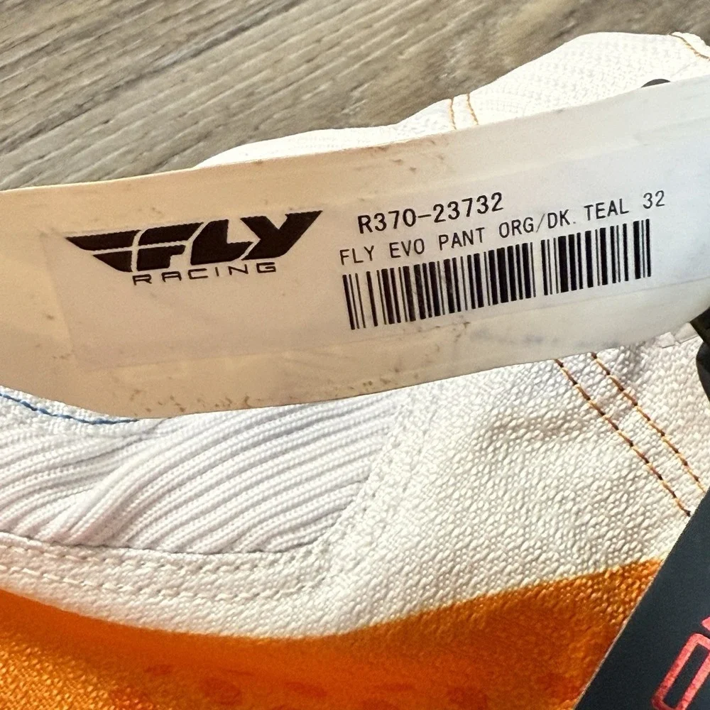 Fly Racing Pants Mens 32 EVO 2.0 Orange Teal Padded MTX Motocross Racing NEW